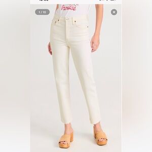 Re/done  Cream high rise ankle crop 
High-Waisted Jeans